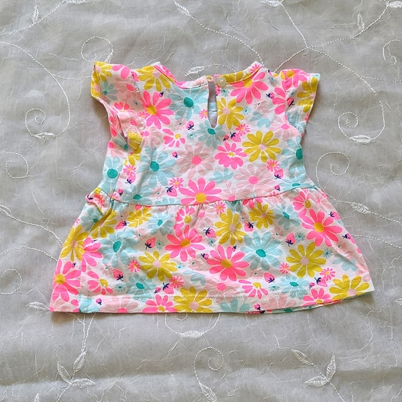 Carters Floral Kids Tops Girl 6 Months - Yellow and Colorful Flower Blouses - Picture 4 of 11